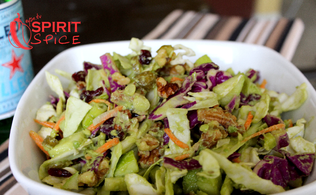 Summertime Coleslaw with Raw Vegan Avocado Dressing!